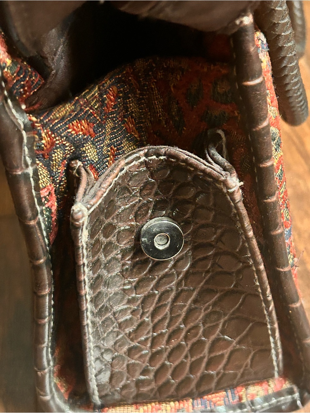 Rosetti Brown Croc-Trim Paisley Shoulder Bag #cowgirl - Picture 5 of 14